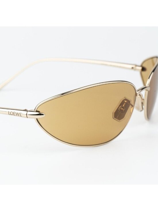 Loewe Women Sunglasses Gold Brown Wraparound LW40164U 32E NEW AUTHENTIC main image 5